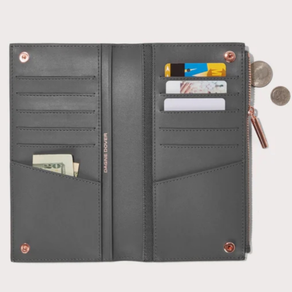 DAGNE DOVER - Slim Wallet Graphite a deep Slate Gray